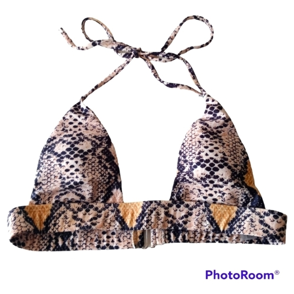 Women's Animal Print Halter Bikini Top Only. Size S. - Picture 2 of 9